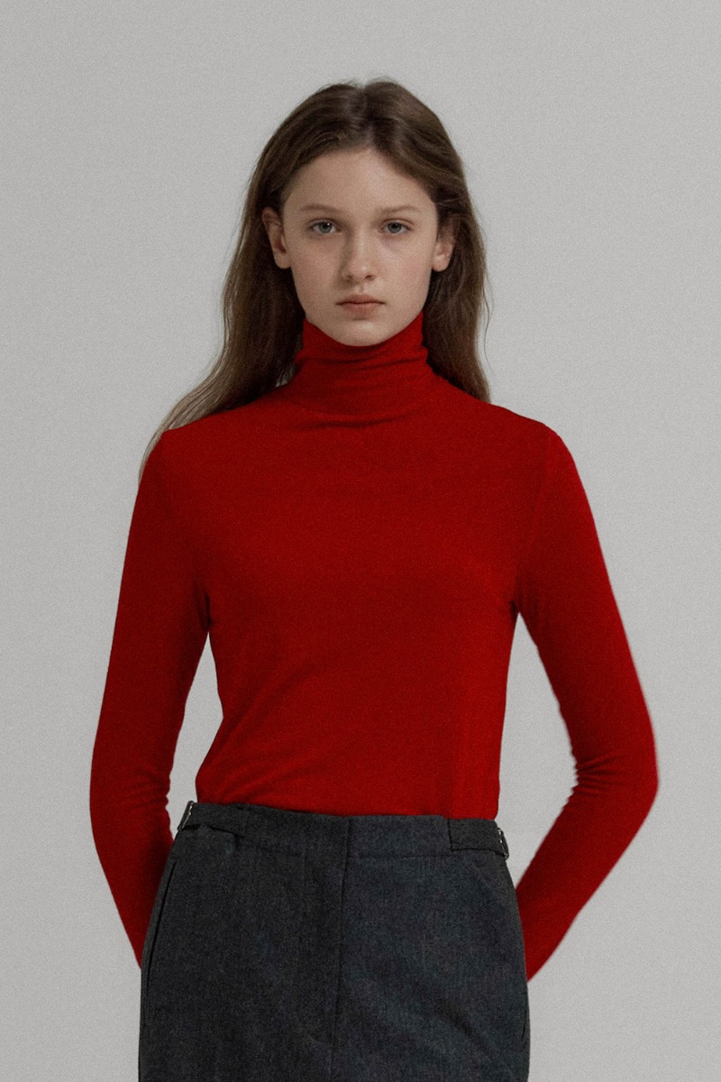 Turtle neck top (Red)